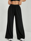 Women's Casual Black Straight Fit Pants