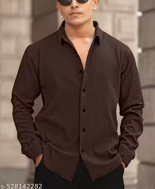 Men's Knitted Structured Shirt