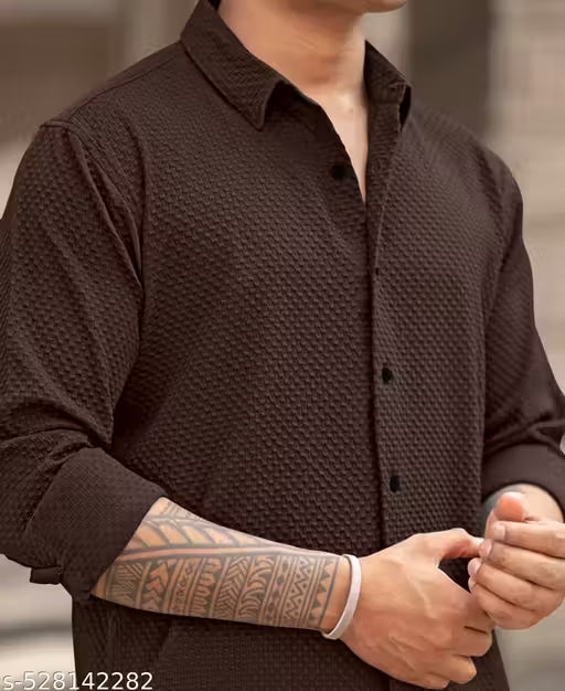 Men's Knitted Structured Shirt