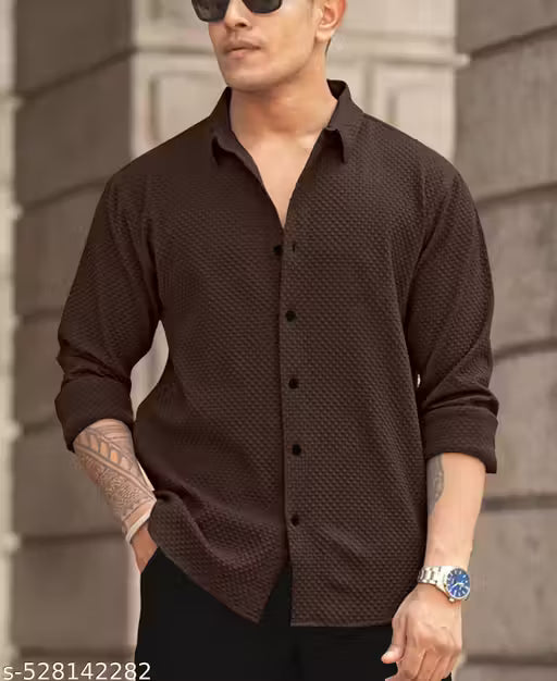 Men's Knitted Structured Shirt
